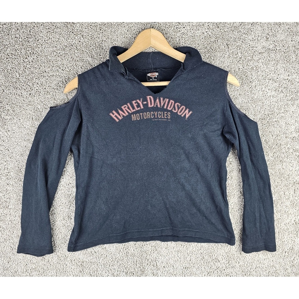 VTG 80s Harley Davidson Holoubek Cold Shoulder Grand Junction, CO Shirt Medium‎